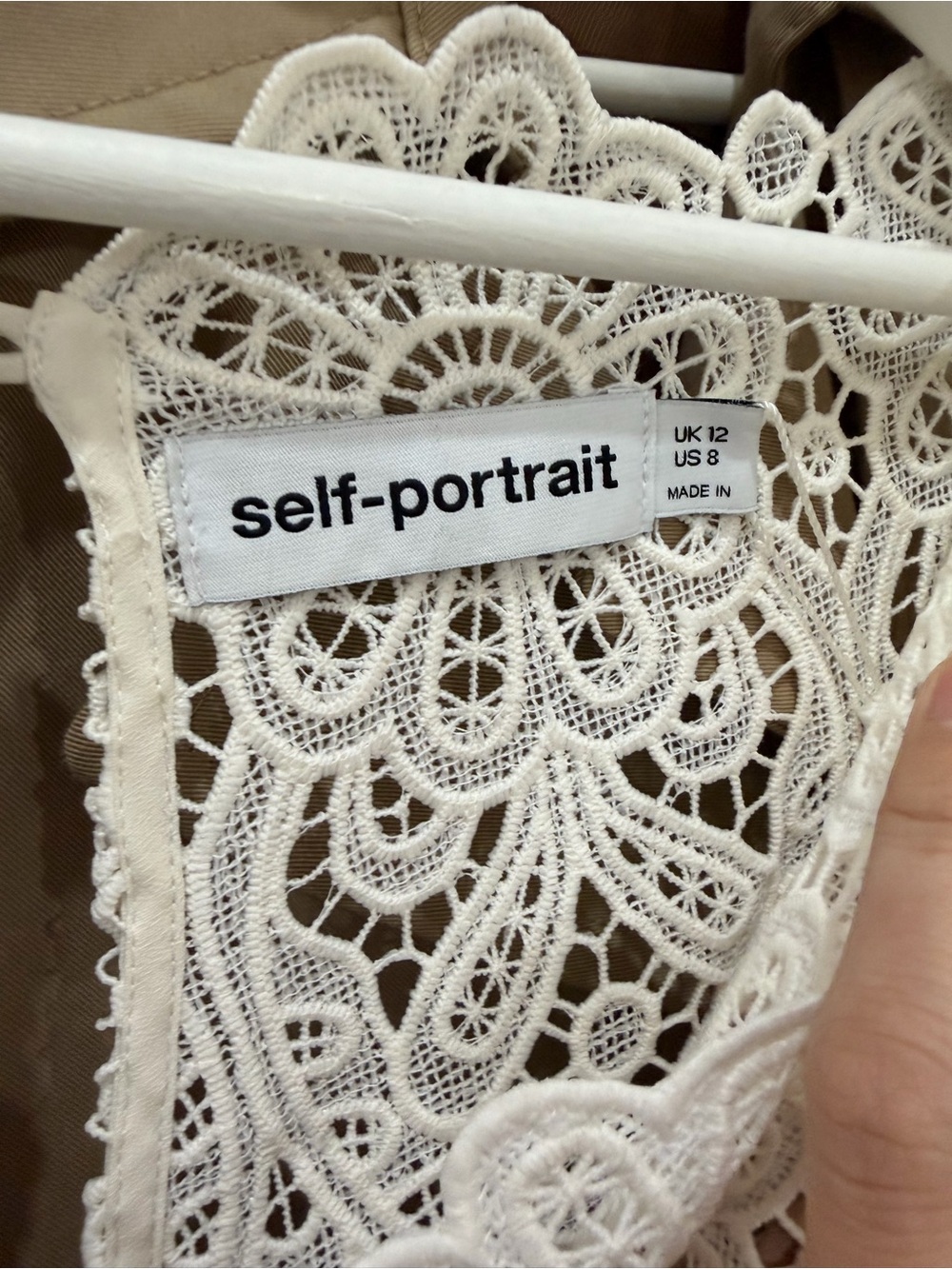 Self-Portrait Cream Floral Crochet Midi Dress - Picture 2 of 8